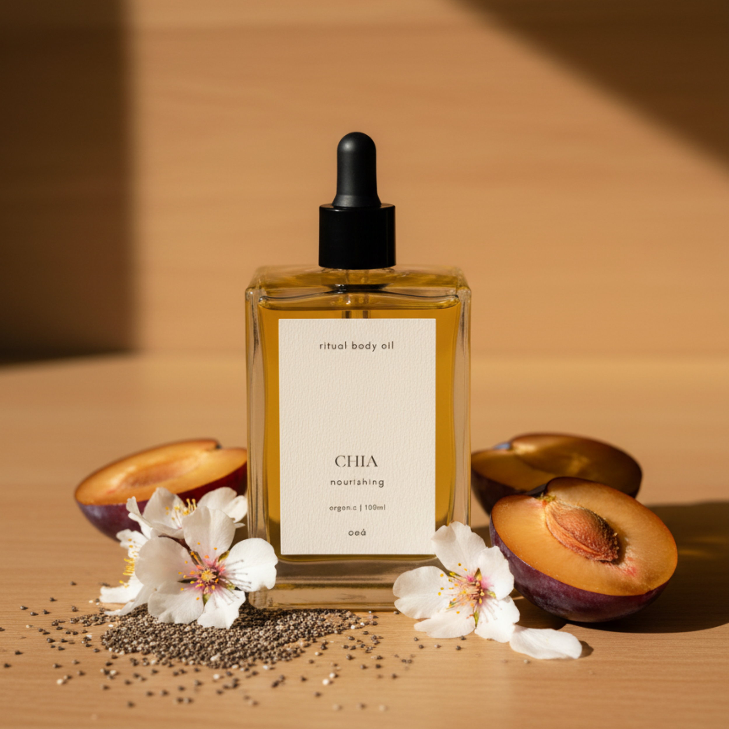 Eine Flasche Chia Koerperoel