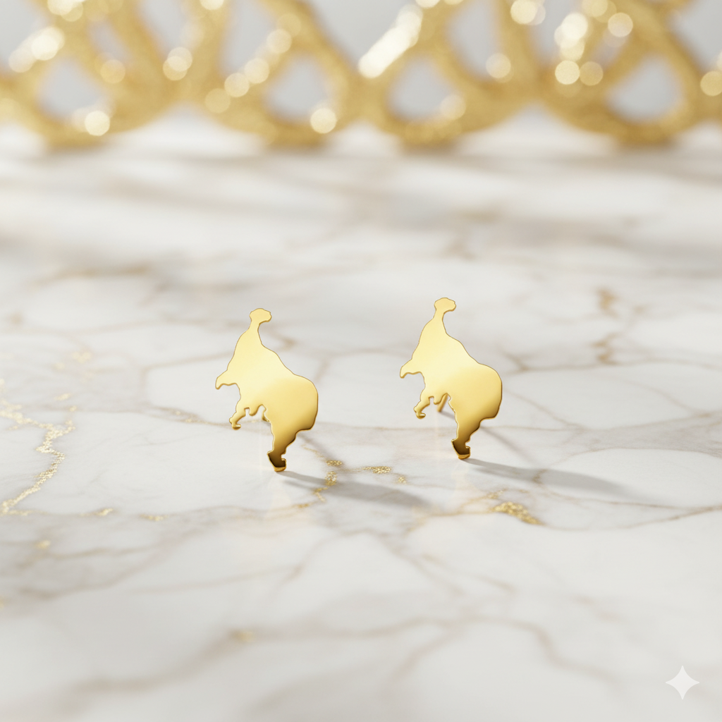 Zwei goldene Müritz Ohrstecker 