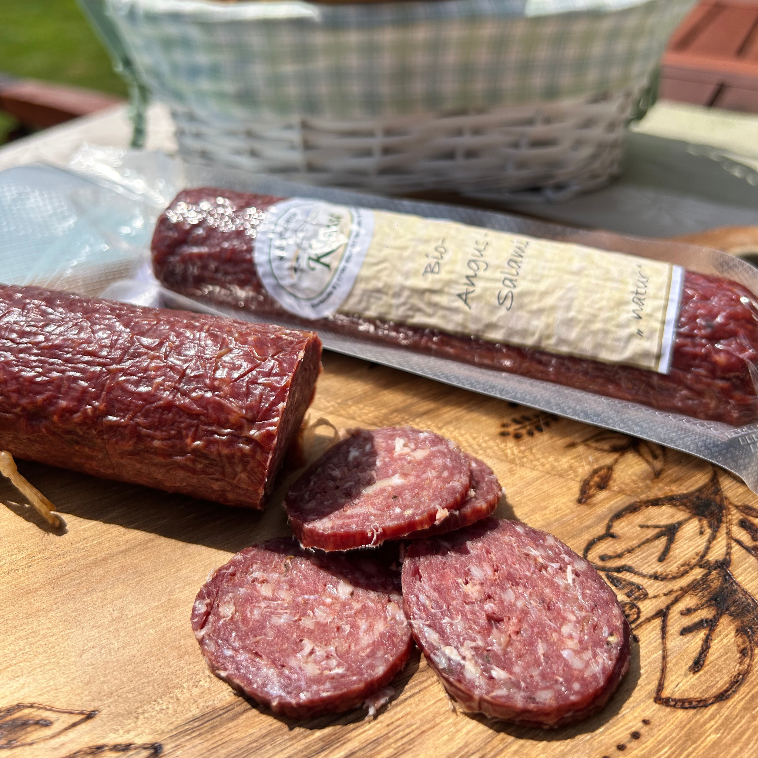 zwei Rindersalami bio natur